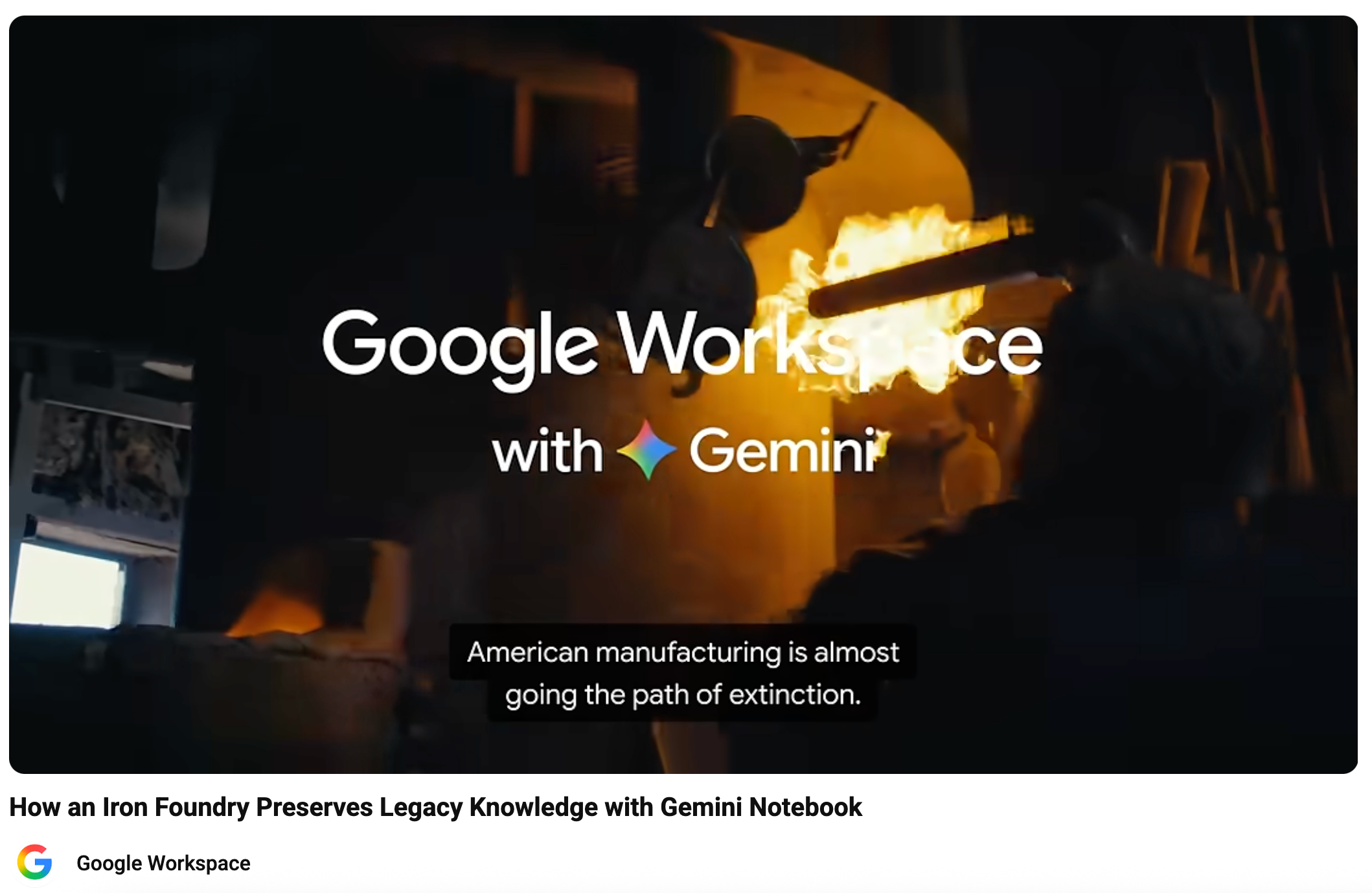Google Workspace with Gemini — How an Iron Foundry Preserves Legacy Knowledge