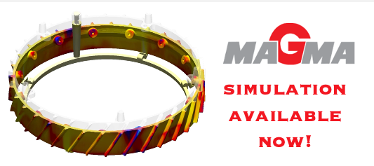 MAGMA casting simulation software showing thermal analysis of a ring casting — Spartan Pattern